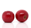 BD321 - 200 pcs Red Wooden Wood Round Spacer Beads - 10x9mm