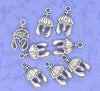 P703 - 30 pcs. Antique Silver Medieval Helmet Hat Charms Pendants - 25mm x 13mm