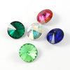 CA490 - 10 pcs Imitation Crystal Vitrail Assortment Multicolor Faceted Rhinestone Cabochons - Glass Pointed Back - Diamond Shape - MEDIUM - 8mm