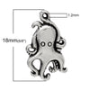 P518 - 20 pcs. Antique Silver Octopus Charms Pendants - 18mm x 10mm - Hole Size: 1.2mm