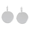 E784 - 10 pcs. Silver Plated Earring Clips Settings Lever Back Bezels Cabochons - 25mm Glue Pad Setting (1 inch)- Made of Copper!