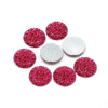CA421 - 10 pcs Druzy Resin Embellishment Cabochons Pink Red Fuchsia - 20mm - Shimmer Style