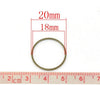 J233 - 100 pcs Antique Bronze Soldered Closed Jump Rings - 20mm - 20 Gauge (0.8mm Thick)