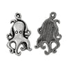 P518 - 20 pcs. Antique Silver Octopus Charms Pendants - 18mm x 10mm - Hole Size: 1.2mm