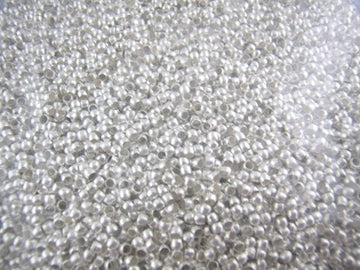 BD432 - 250 pcs. Silver Plated Round Crimp Crimps Spacer Beads - 2mm