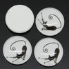 CA082B - 30 pcs Circle Black and White Cat Glass Round Dome Seals Tiles Cabochons - 12mm - Single - Pouncing