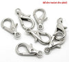 CL136 - 20 pcs. Silver Tone Lobster Clasps - 28mm x 15mm (1.1 inch) - Claw Clasps