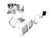 E356 - 10 pcs. Silver Tone Square Earring Posts Studs Settings Bezels Cabochons Tacks- 12mm x 12mm Glue Pad Setting