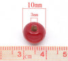 BD321 - 200 pcs Red Wooden Wood Round Spacer Beads - 10x9mm