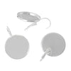 E784 - 10 pcs. Silver Plated Earring Clips Settings Lever Back Bezels Cabochons - 25mm Glue Pad Setting (1 inch)- Made of Copper!