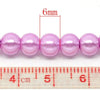 BD134 - 6mm Mauve Violet Glass Pearl Imitation Round Beads - 32 inch strand
