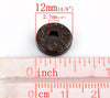 BD381 - 100 pcs Coconut Brown Spacer Beads - 12mm - Hole Size: 2.7mm