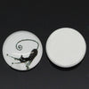 CA082B - 30 pcs Circle Black and White Cat Glass Round Dome Seals Tiles Cabochons - 12mm - Single - Pouncing