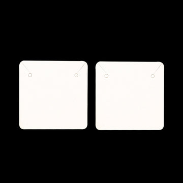 S011 - 50 pcs. White Cardboard Paper Jewelry Earrings Earring Rectangle Display Cards Tags Labels - 2 Holes- 50mm x 50mm (2" x 2")