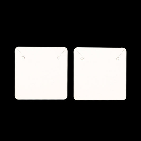 S011 - 50 pcs. White Cardboard Paper Jewelry Earrings Earring Rectangle Display Cards Tags Labels - 2 Holes- 50mm x 50mm (2" x 2")