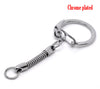 K002 - 10 pcs. - Chrome Plated Key Rings with Cord that fits European Beads - 6cm