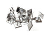 E356 - 10 pcs. Silver Tone Square Earring Posts Studs Settings Bezels Cabochons Tacks- 12mm x 12mm Glue Pad Setting