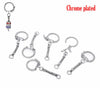 K002 - 10 pcs. - Chrome Plated Key Rings with Cord that fits European Beads - 6cm