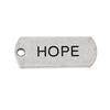P320 - 10 pcs. Antique Silver "Hope" Rectangle Charms Pendants - 21mm X 8mm