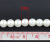 BD135 - 6mm White Glass Pearl Imitation Round Beads - 32 inch strand