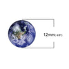 CA423 - 10 pcs Circle Planet Earth World Solar System Universe Glass Round Dome Seals Tiles Cabochons - 12mm