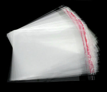 S002 - 200 Clear Transparent Self-Sealing Self-Adhesive Bags - 12cm x 9cm (10cm x 9cm usable space) - 4.72"