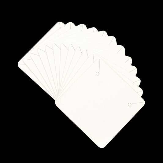 S011 - 50 pcs. White Cardboard Paper Jewelry Earrings Earring Rectangle Display Cards Tags Labels - 2 Holes- 50mm x 50mm (2" x 2")