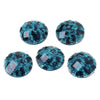 CA246 - 10 pcs Resin Embellishment Cabochons Peacock Blue and Black - 8mm - Faceted Glitter Dome Design - Animal Print