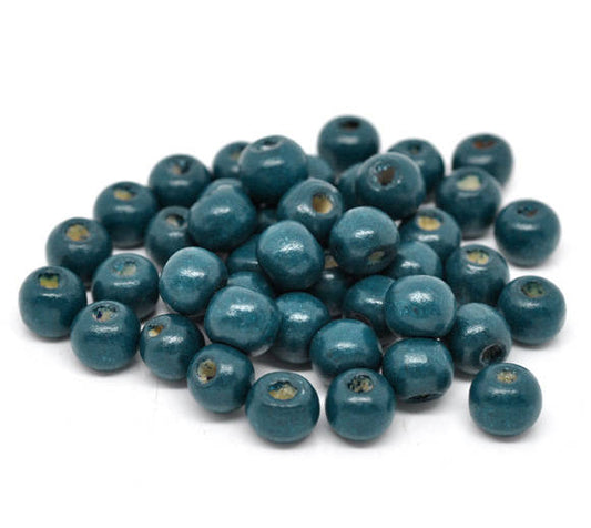 BD322 - 200 pcs Malachite Green Wooden Wood Round Spacer Beads - 10x9mm