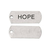 P320 - 10 pcs. Antique Silver "Hope" Rectangle Charms Pendants - 21mm X 8mm
