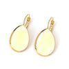 E785 - 10 pcs. (5 pairs) Gold Plated Teardrop Earring Clips Settings Lever Back Bezels Cabochons - 25mm x 18mm Glue Pad Setting - Drop