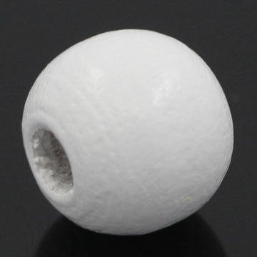 BD323 - 200 pcs White Wooden Wood Round Spacer Beads - 10x9mm