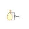 E785 - 10 pcs. (5 pairs) Gold Plated Teardrop Earring Clips Settings Lever Back Bezels Cabochons - 25mm x 18mm Glue Pad Setting - Drop
