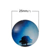 CA493 - 10 pcs Circle Galaxy Universe Glass Round Dome Seals Tiles Cabochons - 25mm (1 inch)