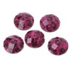 CA247 - 10 pcs Resin Embellishment Cabochons Pink Fuchsia and Black - 8mm - Faceted Glitter Dome Design - Animal Print - Leopard