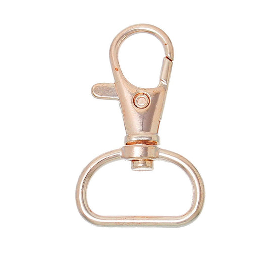 LARGE - 10 pcs. Rose Gold Plated Lobster Swivel Clasps for Key Ring - 42mm x 26mm - Claw Clasps - (1.65" x 1")