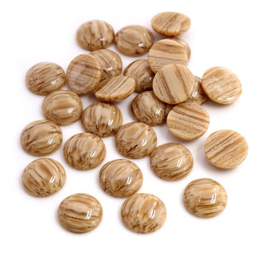 RC0075 - 10 pcs Druzy Resin and Wood Embellishment Cabochons - Shiny - 12mm - Dome Circle