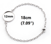 B060 - 3 pcs. 304 Stainless Steel Silver Tone Chain Bracelets - 7.09" (18cm) - 12mm Bezel - Tarnish Resistant!