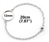 B059 - 3 pcs. 304 Stainless Steel Silver Tone Chain Bracelets - 7.87" (20cm) - 12mm Bezel - Tarnish Resistant!