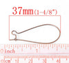 E063 - 50 pcs (25 Pairs) Antique Copper Kidney Earwire Earring Hooks -37mm x 16mm - LARGE - 21 Gauge (0.7mm)