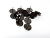E133 - 10 pcs. Gunmetal Earring Posts Settings Bezels Cabochons Tacks- 14mm Glue Pad Setting