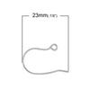 E173 - 100 pcs 304 Stainless Steel Earring Hooks with Loop Hole - 23mm x 15mm - Hypoallergenic! Tarnish Resistant!