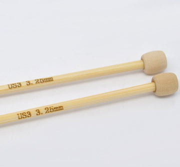 T016 - 1 set Bamboo SP Knitting Needle - 9.1" - 23cm - US Size 3 - 3.5mm
