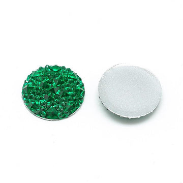 CA425 - 10 pcs Druzy Resin Embellishment Cabochons Green - 20mm - Shimmer Style