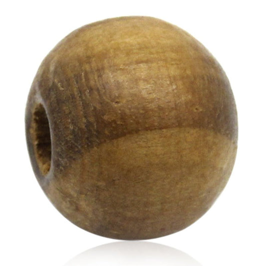 BD435 - 300 pcs Brown Coffee striped Wooden Round Spacer Beads - 10mm (0.39")