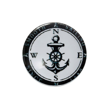 CA248 - 10 pcs Circle Compass Anchor Nautical Navigation Glass Round Dome Seals Tiles Cabochons - 12mm