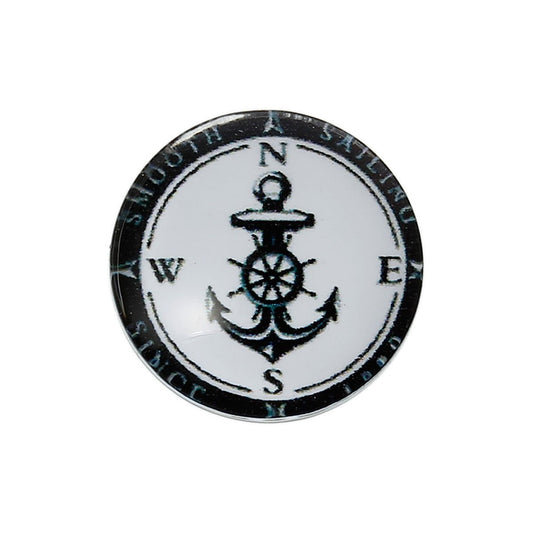 CA248 - 10 pcs Circle Compass Anchor Nautical Navigation Glass Round Dome Seals Tiles Cabochons - 12mm