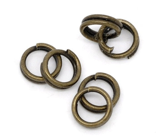 J236A - 100 pcs Bronze Tone Split Double Loop Open Jump Rings - 4mm - 22 Gauge