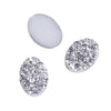 CA426 - 10 pcs Druzy Resin Embellishment Oval Cabochons Silver - 18x13mm - 18mm x 13mm - 13x18mm