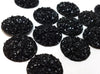 CA495 - 10 pcs Druzy Resin Embellishment Cabochons Black - 20mm - Dome Style